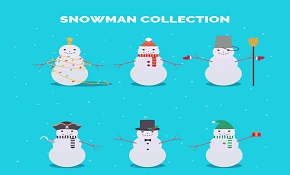 lovely snowman collection vector